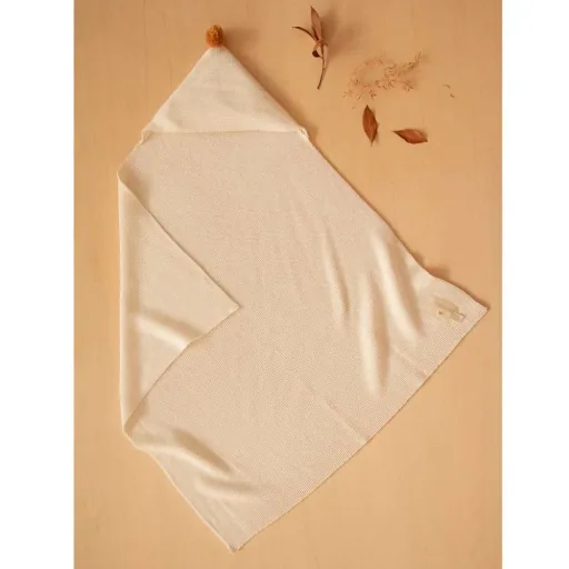 Nobodinoz Strick Baby Kapuzendecke weiss