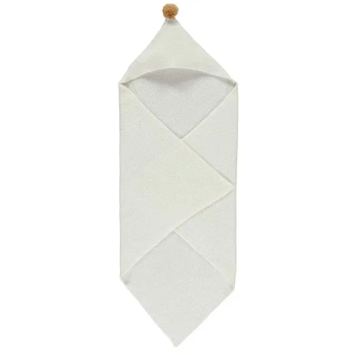 Nobodinoz Strick Baby Kapuzendecke weiss