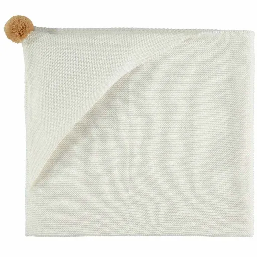 Nobodinoz Strick Baby Kapuzendecke weiss