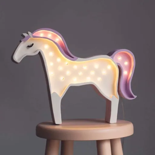 little lights Led Deko Kinderlampe Pferd lila