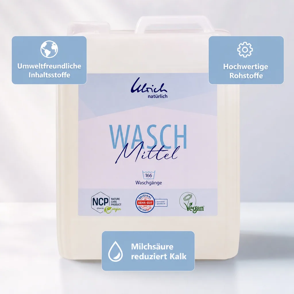ULRICH natürlich Waschmittel 5 Liter flüssig NCP-vegan zertifiziert