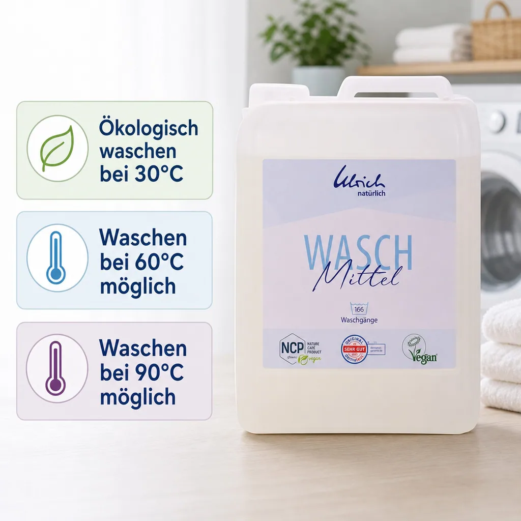 ULRICH natürlich Waschmittel 5 Liter flüssig NCP-vegan zertifiziert