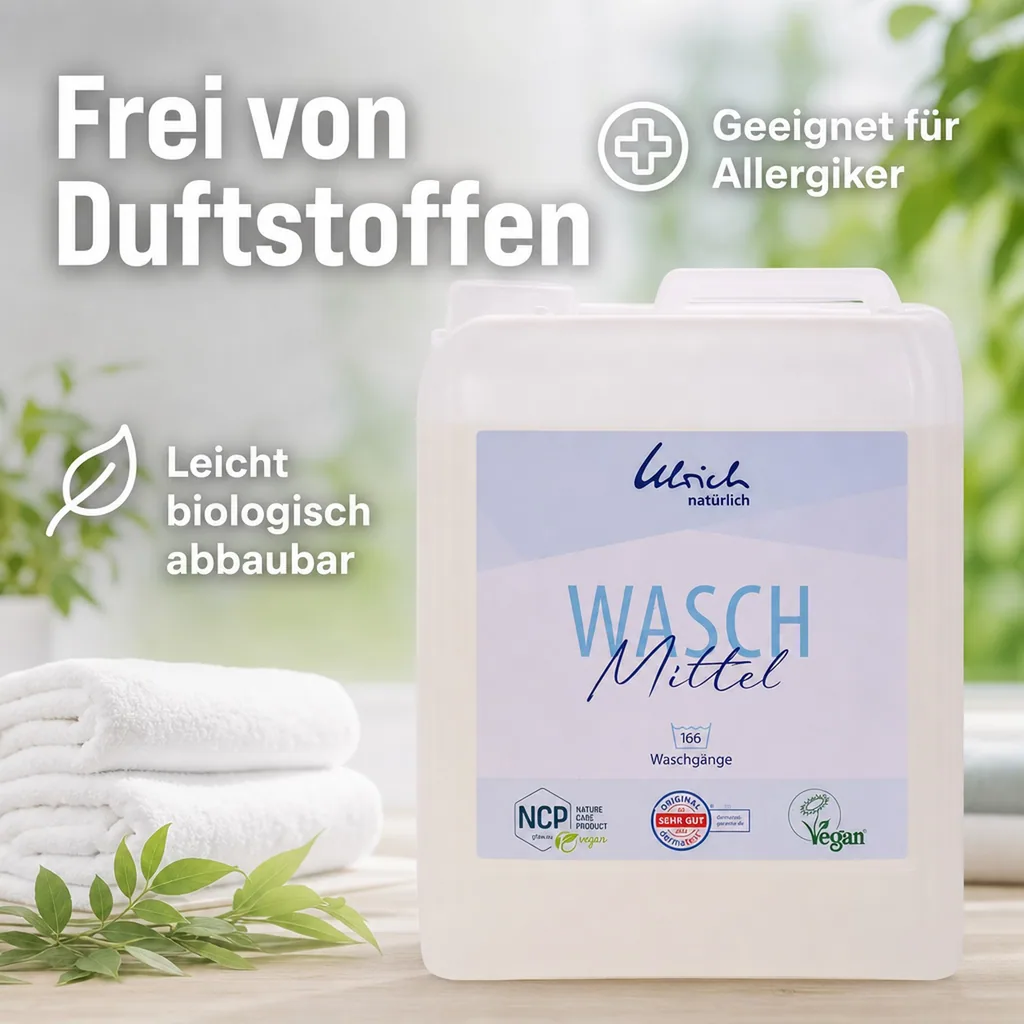 ULRICH natürlich Waschmittel 5 Liter flüssig NCP-vegan zertifiziert
