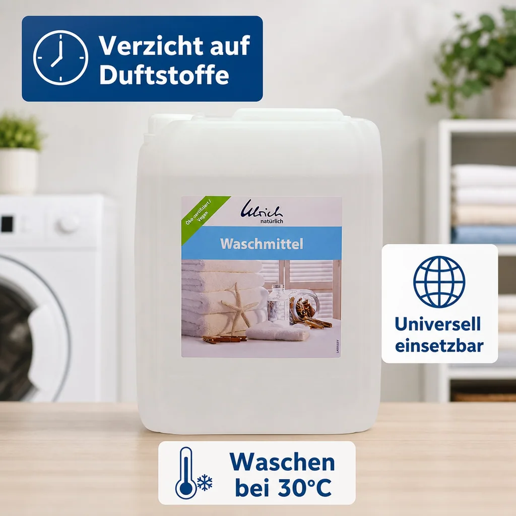 ULRICH natürlich Waschmittel 10 Liter flüssig NCP-vegan zertifiziert