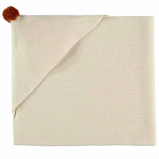 Nobodinoz Strick Baby Kapuzendecke natur