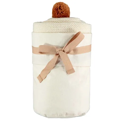 Nobodinoz Strick Baby Kapuzendecke natur