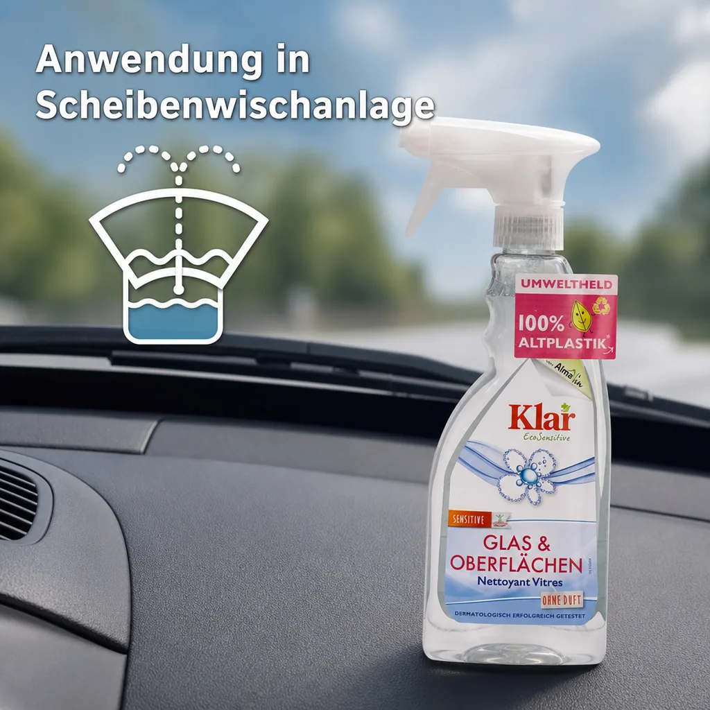 KLAR Glas- und Oberflächenreiniger 500ml ohne Duft mit Schaumsprayer
