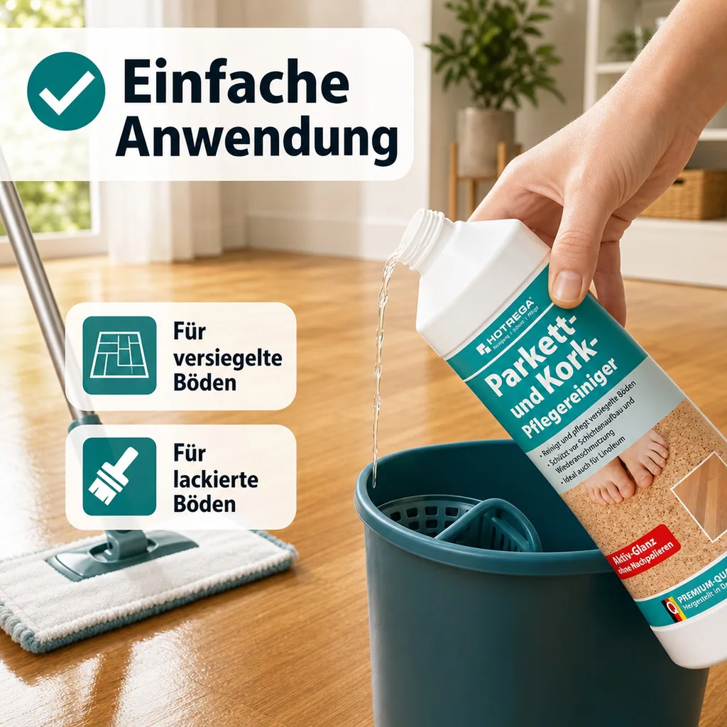 HOTREGA Parkett- und Kork Pflegereiniger 1 Liter Konzentrat