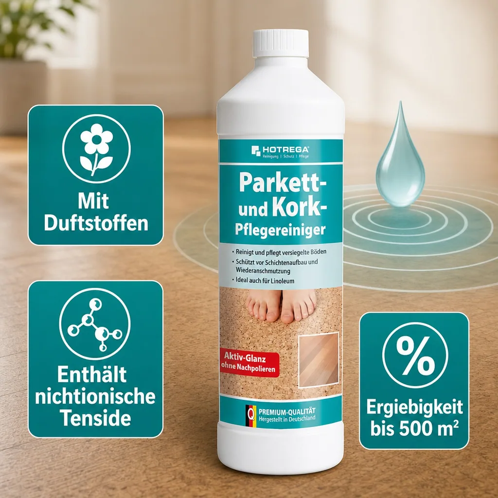 HOTREGA Parkett- und Kork Pflegereiniger 1 Liter Konzentrat