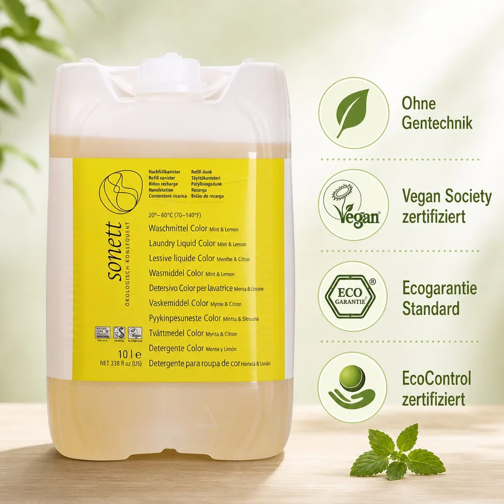 SONETT Waschmittel color Mint & Lemon flüssig 10 Liter