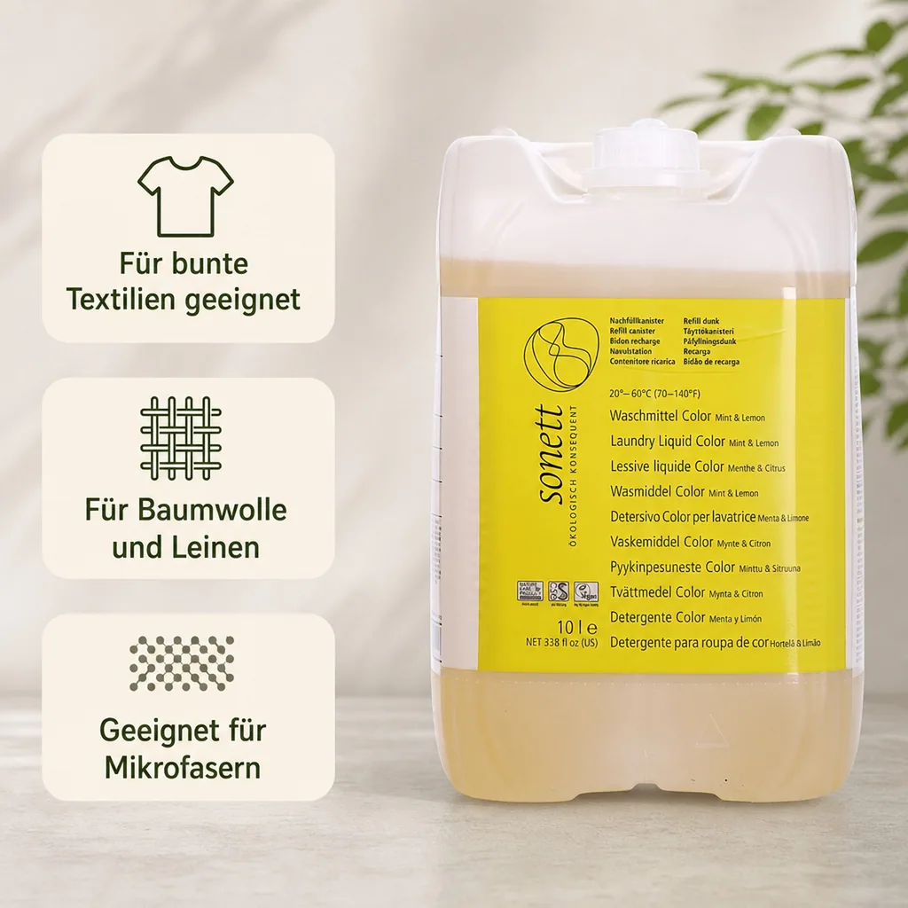 SONETT Waschmittel color Mint & Lemon flüssig 10 Liter