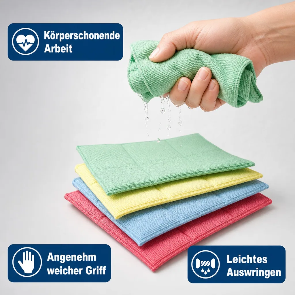 MEGA Clean Mikrofaser Schwammtuch 17 x 23cm blau 10 Stück Packung