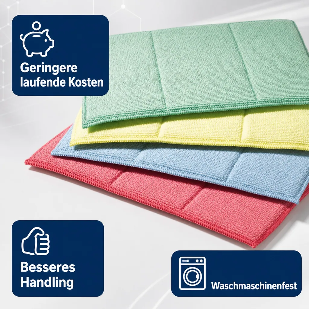 MEGA Clean Mikrofaser Schwammtuch 17 x 23cm blau 10 Stück Packung