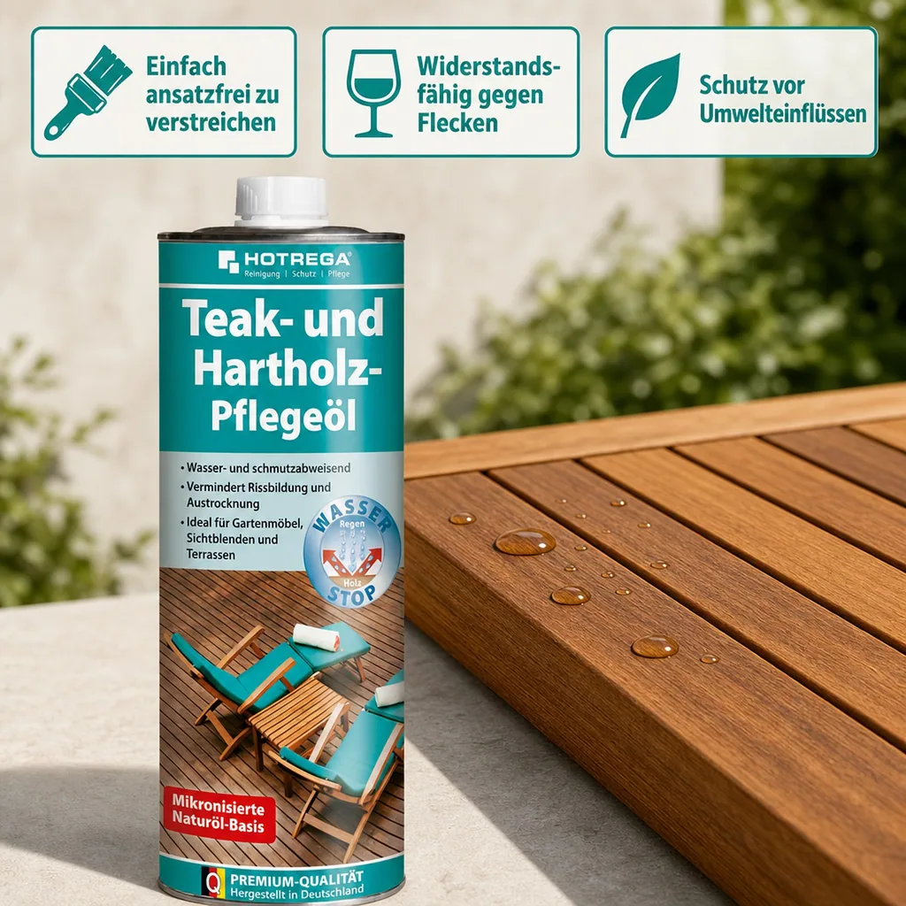 HOTREGA Teak- und Hartholz Pflegeöl 1 Liter