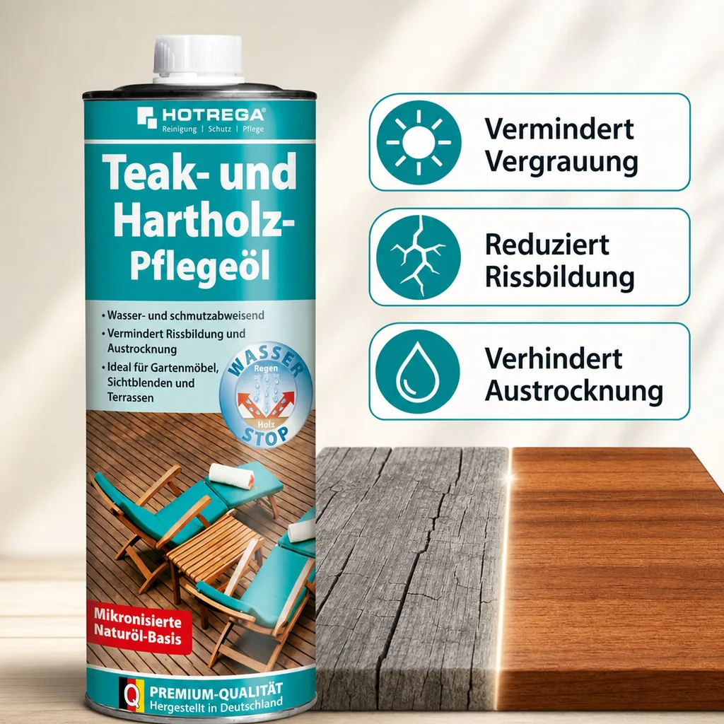 HOTREGA Teak- und Hartholz Pflegeöl 1 Liter