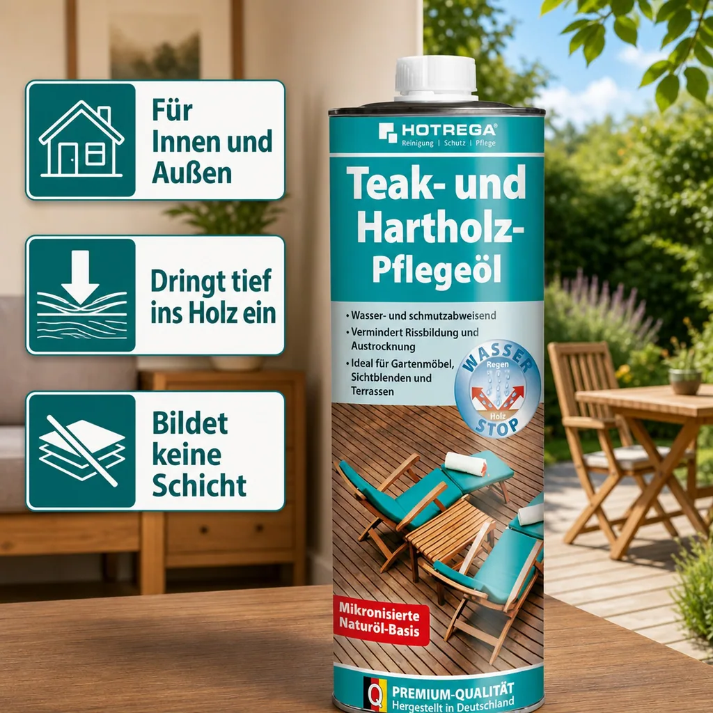 HOTREGA Teak- und Hartholz Pflegeöl 1 Liter