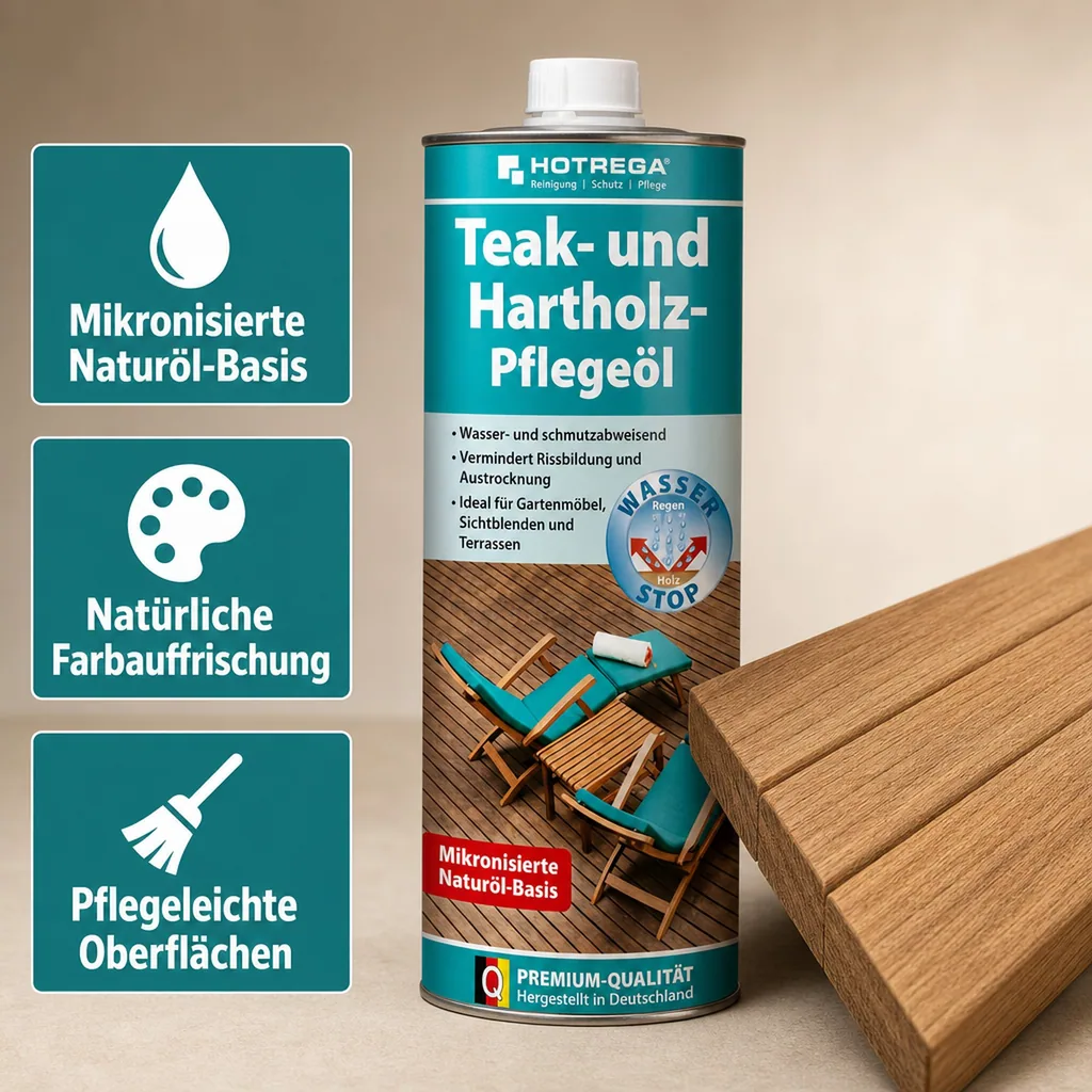 HOTREGA Teak- und Hartholz Pflegeöl 1 Liter