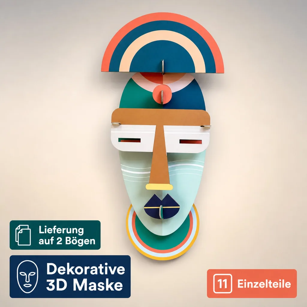 studio ROOF 3D Deko Maske Brooklyn Pappe