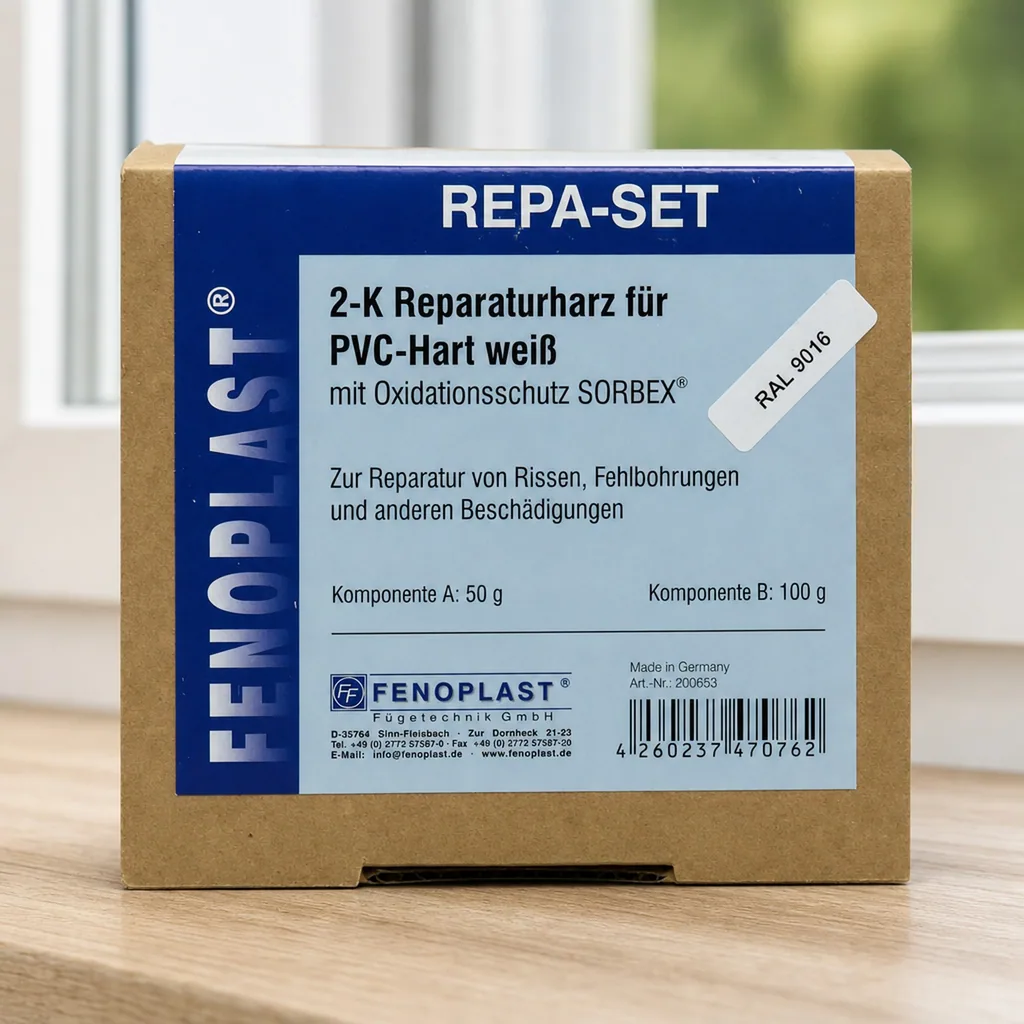 FENOPLAST Reparatur SET RAL 9016 für Kunststofffenster verkehrsweiß 2K Reparaturharz