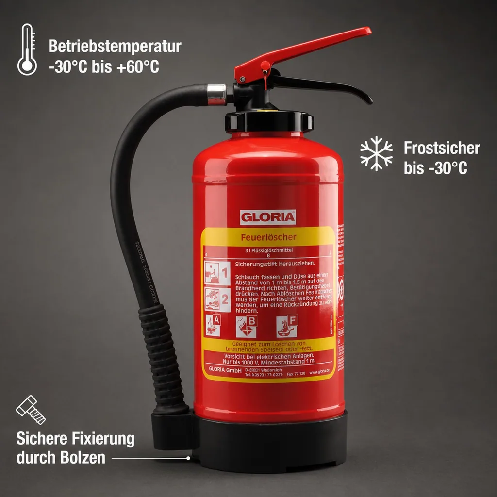 Feuerlöscher, Fettbrandlöscher - FB6EASY mit Wandhalter