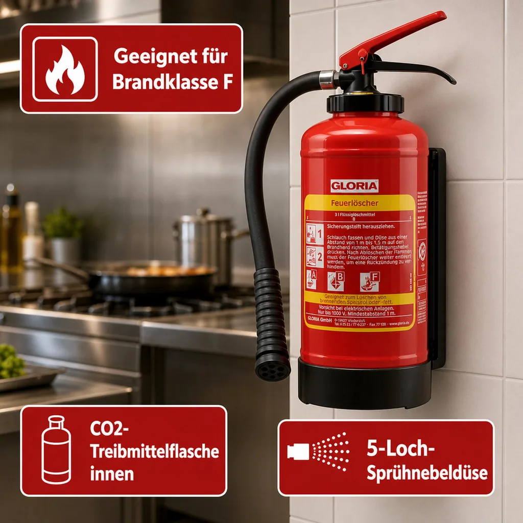 Feuerlöscher, Fettbrandlöscher - FB6EASY mit Wandhalter
