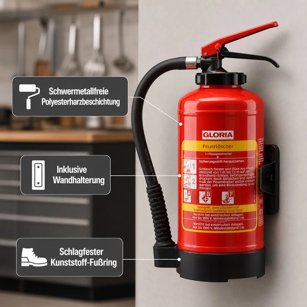 Feuerlöscher, Fettbrandlöscher - FB6EASY mit Wandhalter