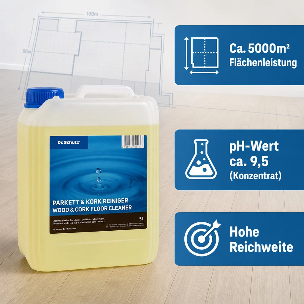 DR. SCHUTZ Parkett & Kork Reiniger 5 Liter für ca. 5000m²