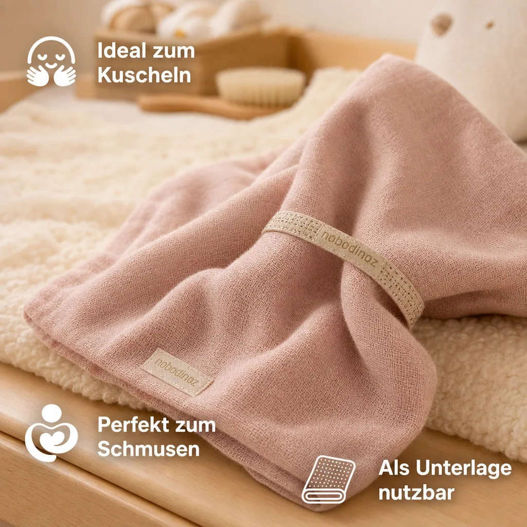 Nobodinoz Baby Mulltuch "Love" weiss