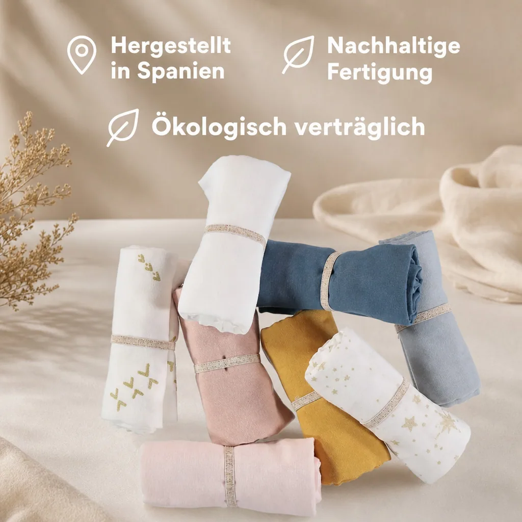 Nobodinoz Baby Mulltuch "Love" weiss