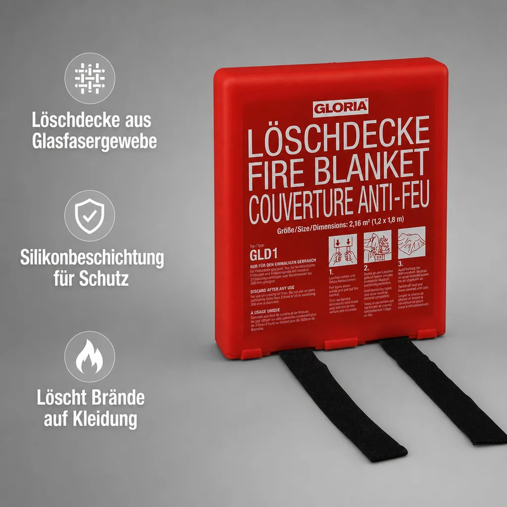 Löschdecke - GLD1, Silikonbeschichtete Glasfaserdecke für Küche & Haushalt