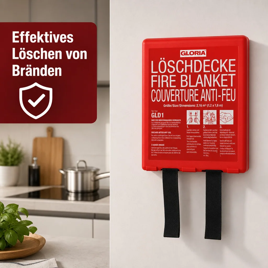 Löschdecke - GLD1, Silikonbeschichtete Glasfaserdecke für Küche & Haushalt