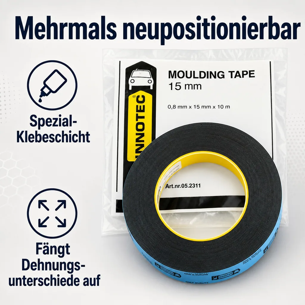 INNOTEC Moulding Tape, 10m Rolle 15mm Doppelklebeband