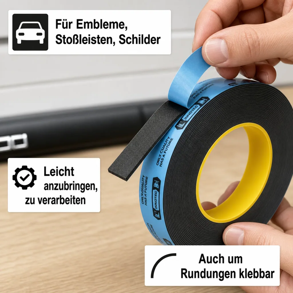 INNOTEC Moulding Tape, 10m Rolle 12mm Doppelklebeband