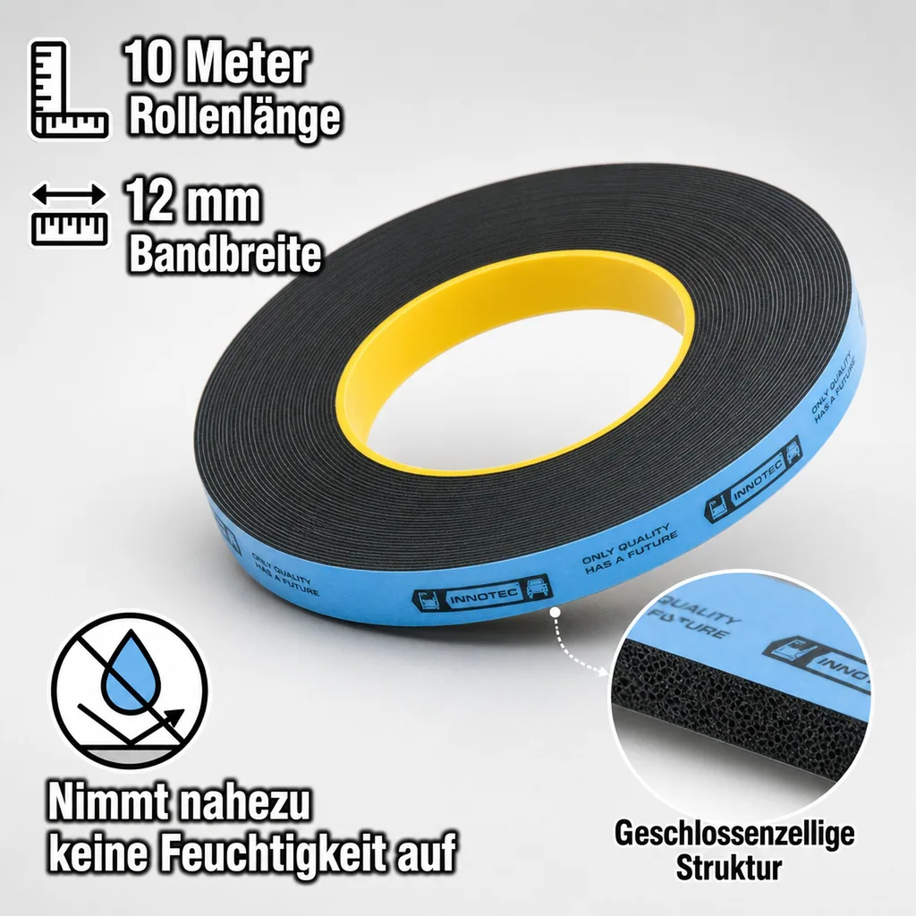INNOTEC Moulding Tape, 10m Rolle 12mm Doppelklebeband