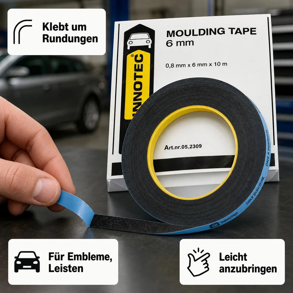 INNOTEC Moulding Tape, 10m Rolle 6mm Doppelklebeband