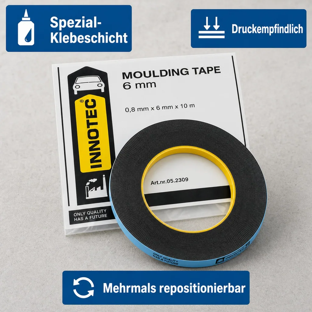 INNOTEC Moulding Tape, 10m Rolle 6mm Doppelklebeband