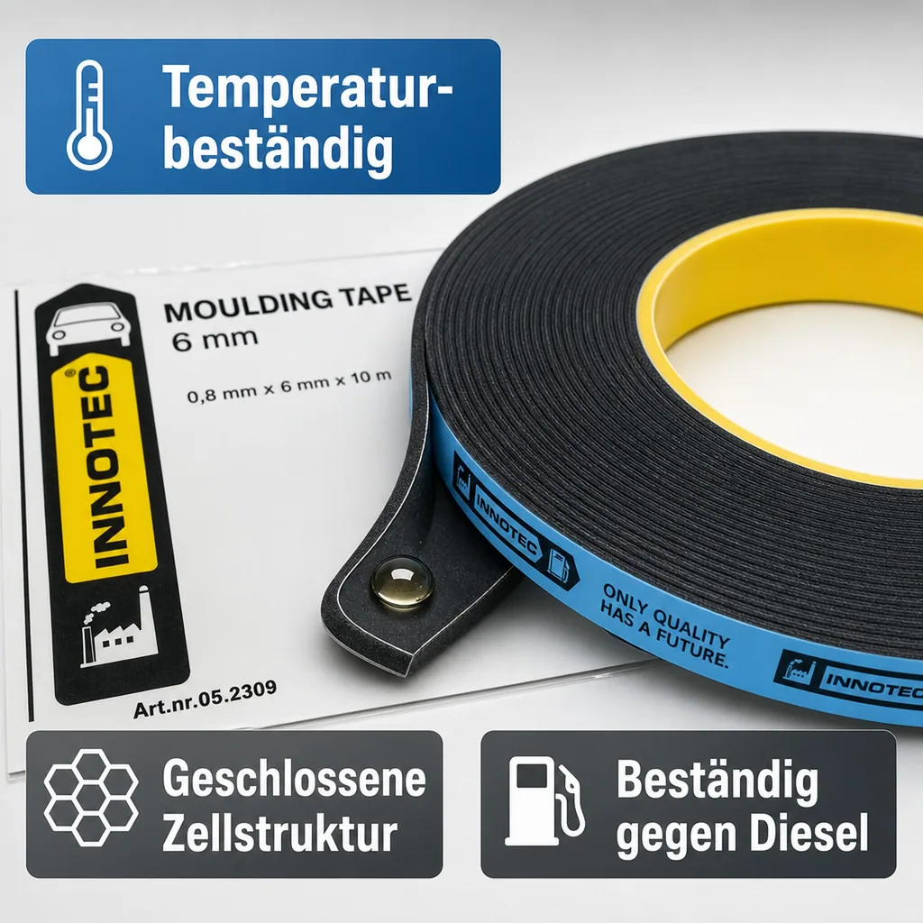 INNOTEC Moulding Tape, 10m Rolle 6mm Doppelklebeband