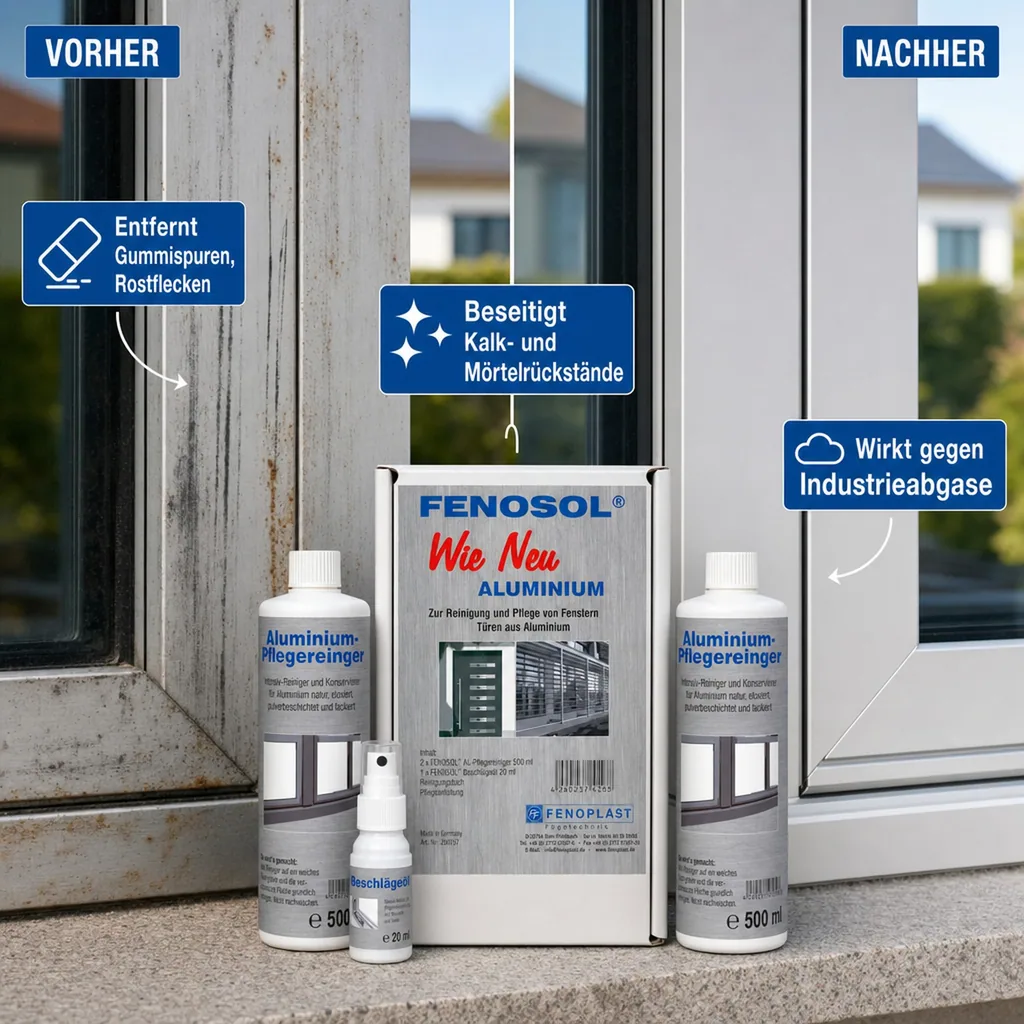 FENOPLAST Fenosol WIE NEU ALUMINIUM Fensterpflegeset