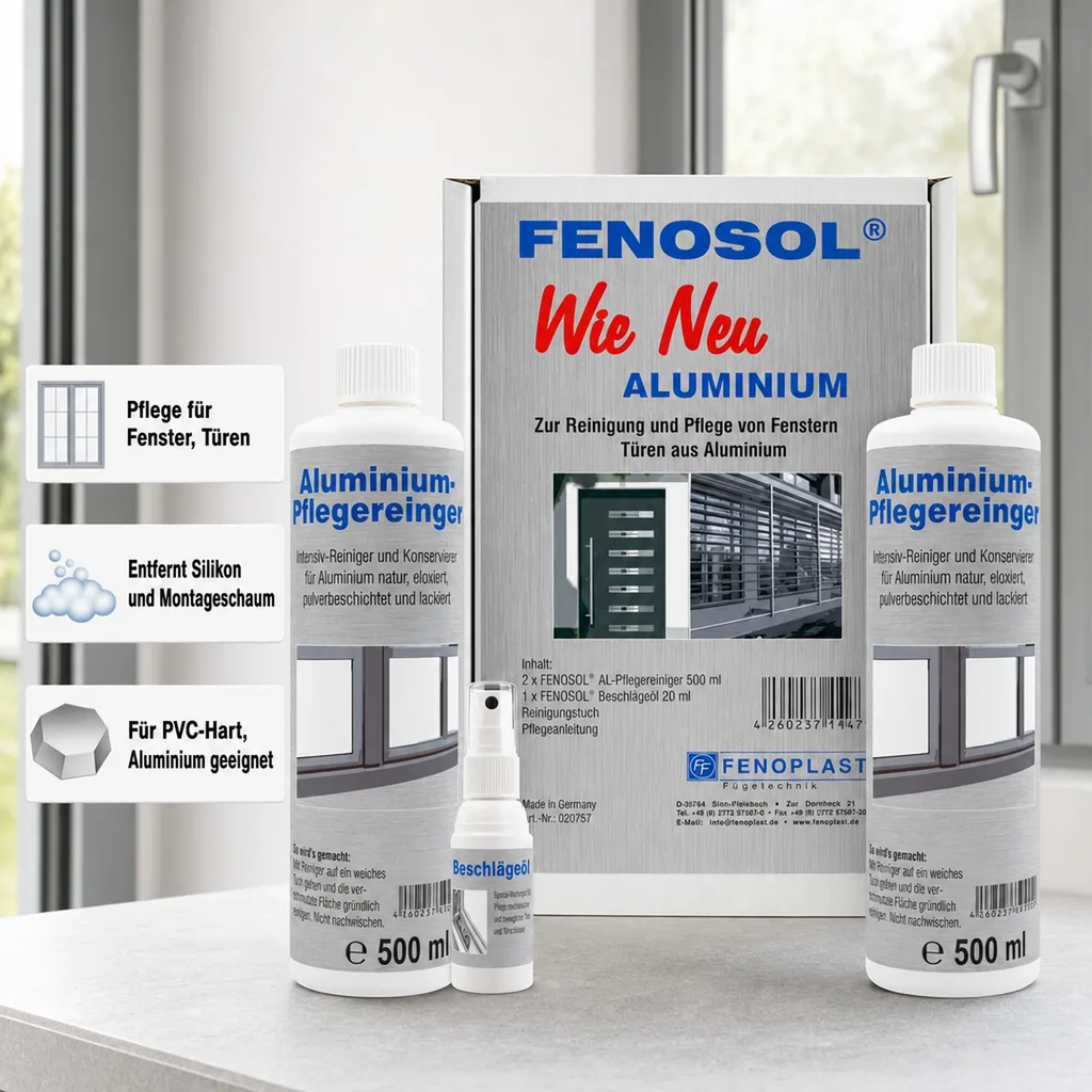 FENOPLAST Fenosol WIE NEU ALUMINIUM Fensterpflegeset