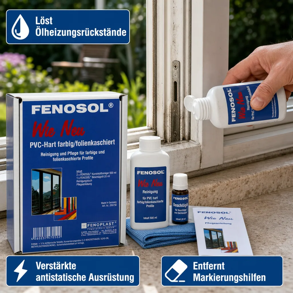 FENOPLAST Fenosol WIE NEU PVC-Hart farbig/folienkaschiert Fensterpflegeset