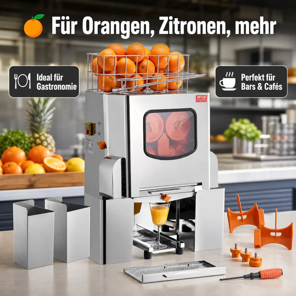 Saftpresse, Zitruspresse, Orangenpresse - Edelstahl, Kommerziell, 49,5 x 32,0 x 78,0 cm