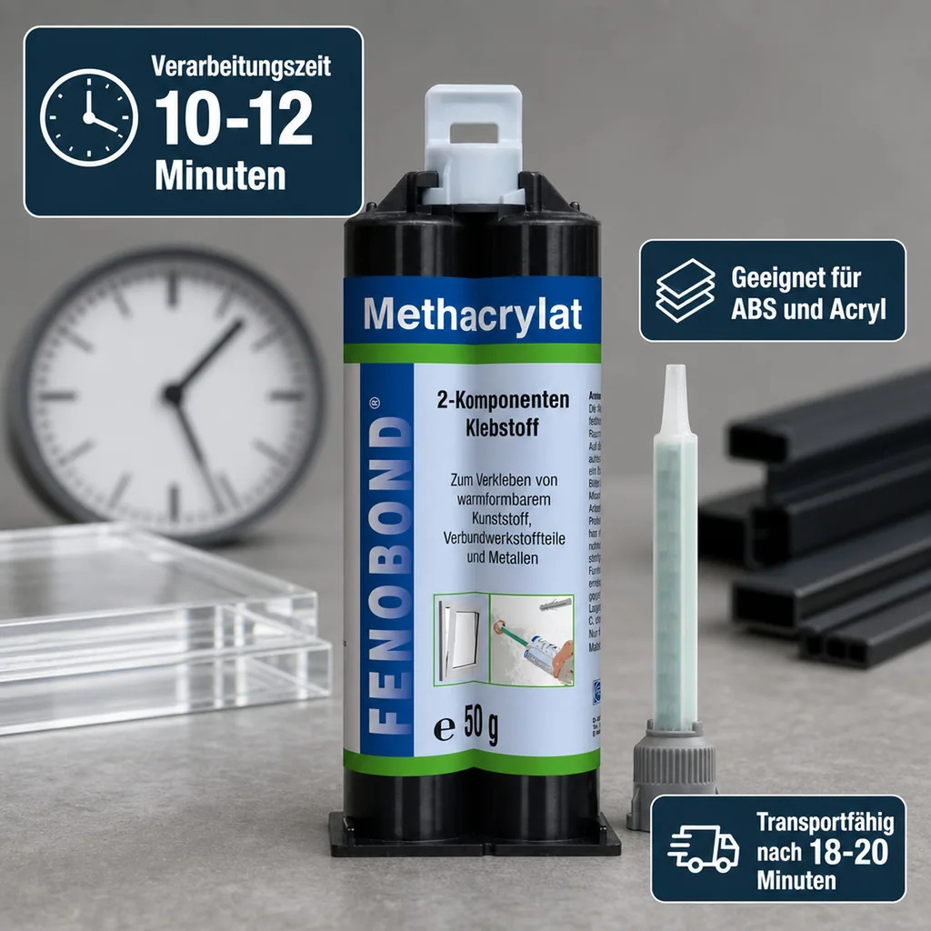 FENOPLAST Fenobond METHACRYLAT 2K-Klebstoff 50 ml incl. Mischdüse