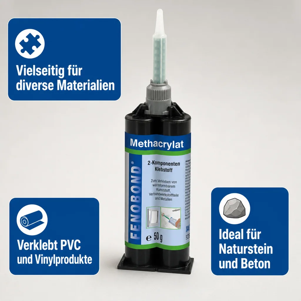 FENOPLAST Fenobond METHACRYLAT 2K-Klebstoff 50 ml incl. Mischdüse