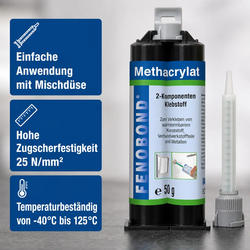 FENOPLAST Fenobond METHACRYLAT 2K-Klebstoff 50 ml incl. Mischdüse