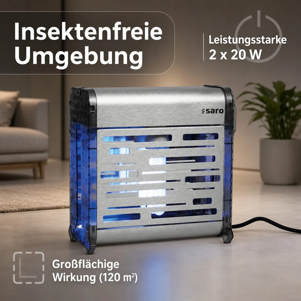 Insektenvernichter, Mückenlampe, Insektenlampe - GLUE 40 - Leistungsstarke Mückenlampe für eine insektenfreie Umgebung