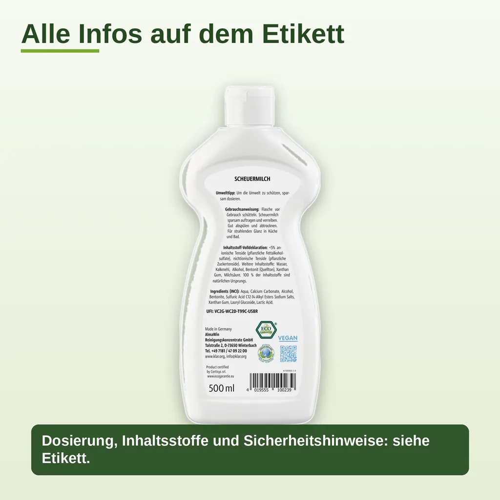 KLAR Scheuermilch 500 ml
