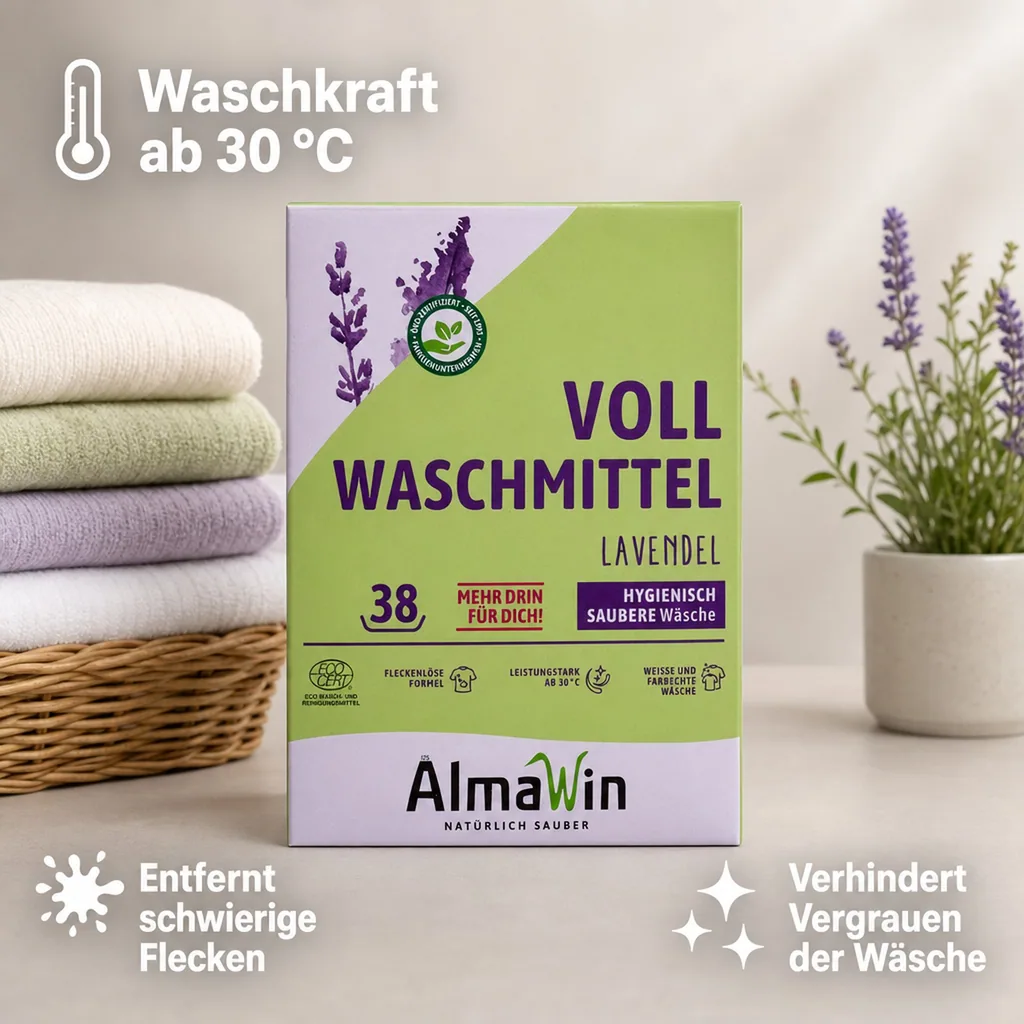 ALMAWIN Vollwaschmittel 2kg 36 Waschgänge