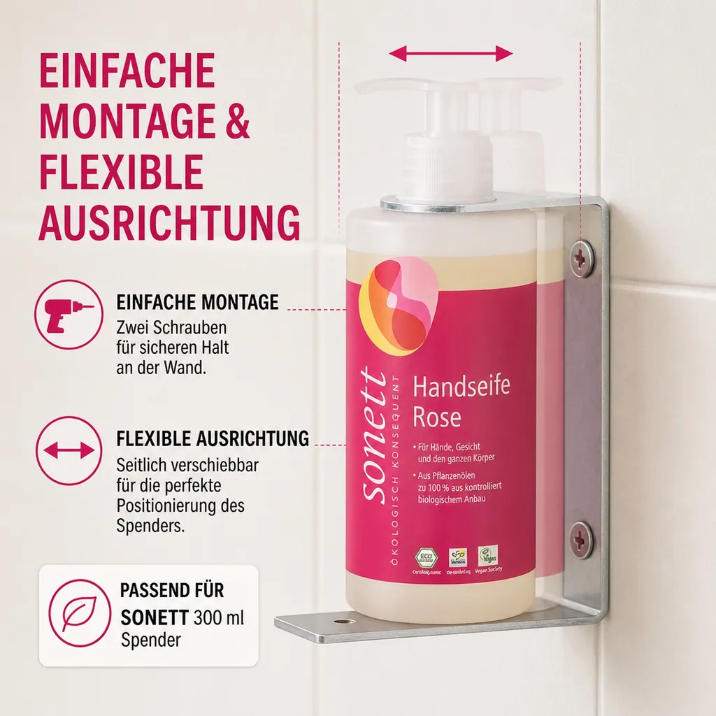 SONETT Wandhalter aus Edelstahl für 300 ml Spender