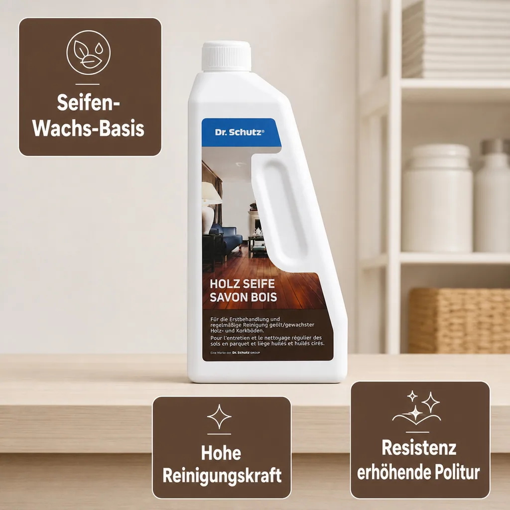DR. SCHUTZ Holz Seife 750ml Reiniger für geölt-gewachste Holz- und Korkböden
