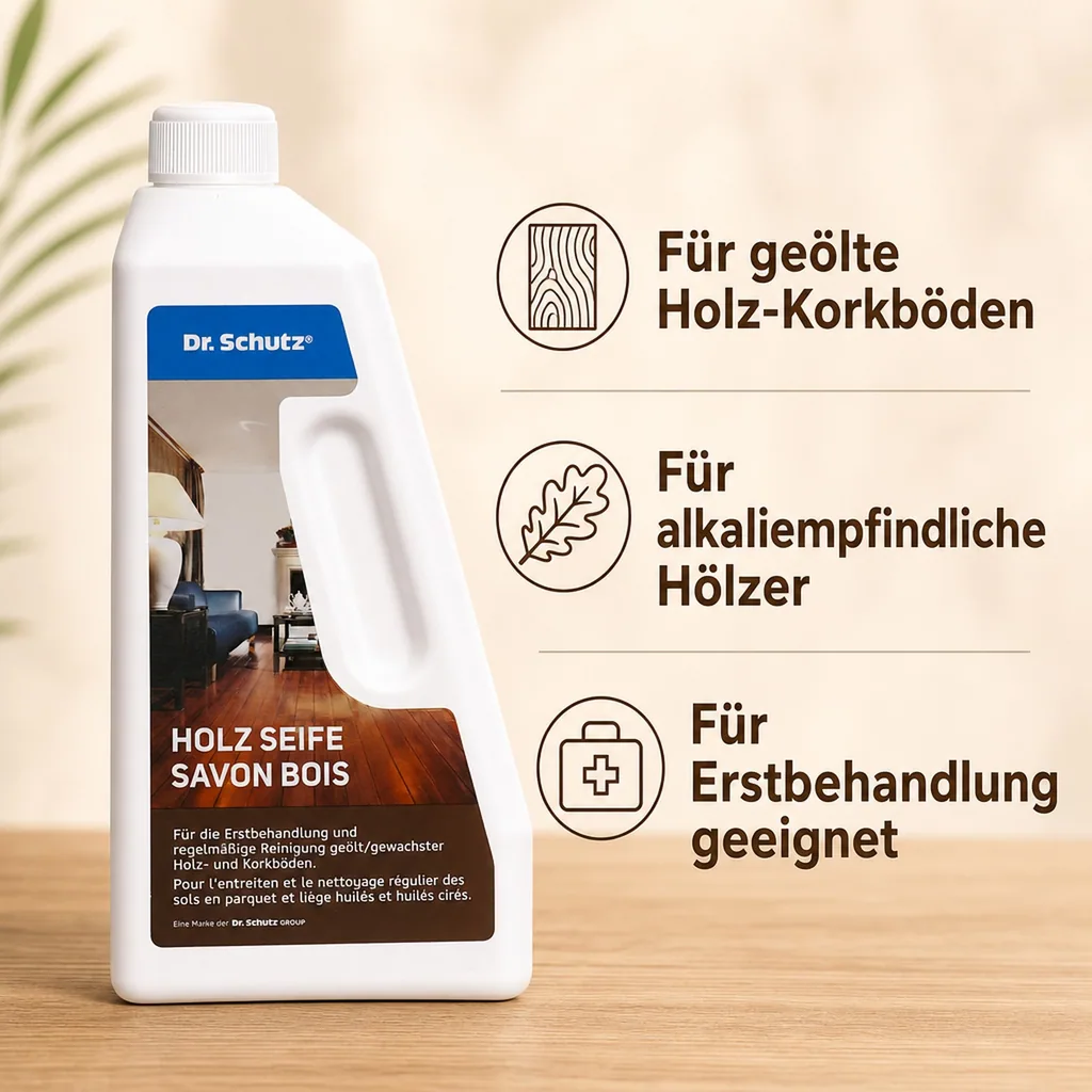 DR. SCHUTZ Holz Seife 750ml Reiniger für geölt-gewachste Holz- und Korkböden